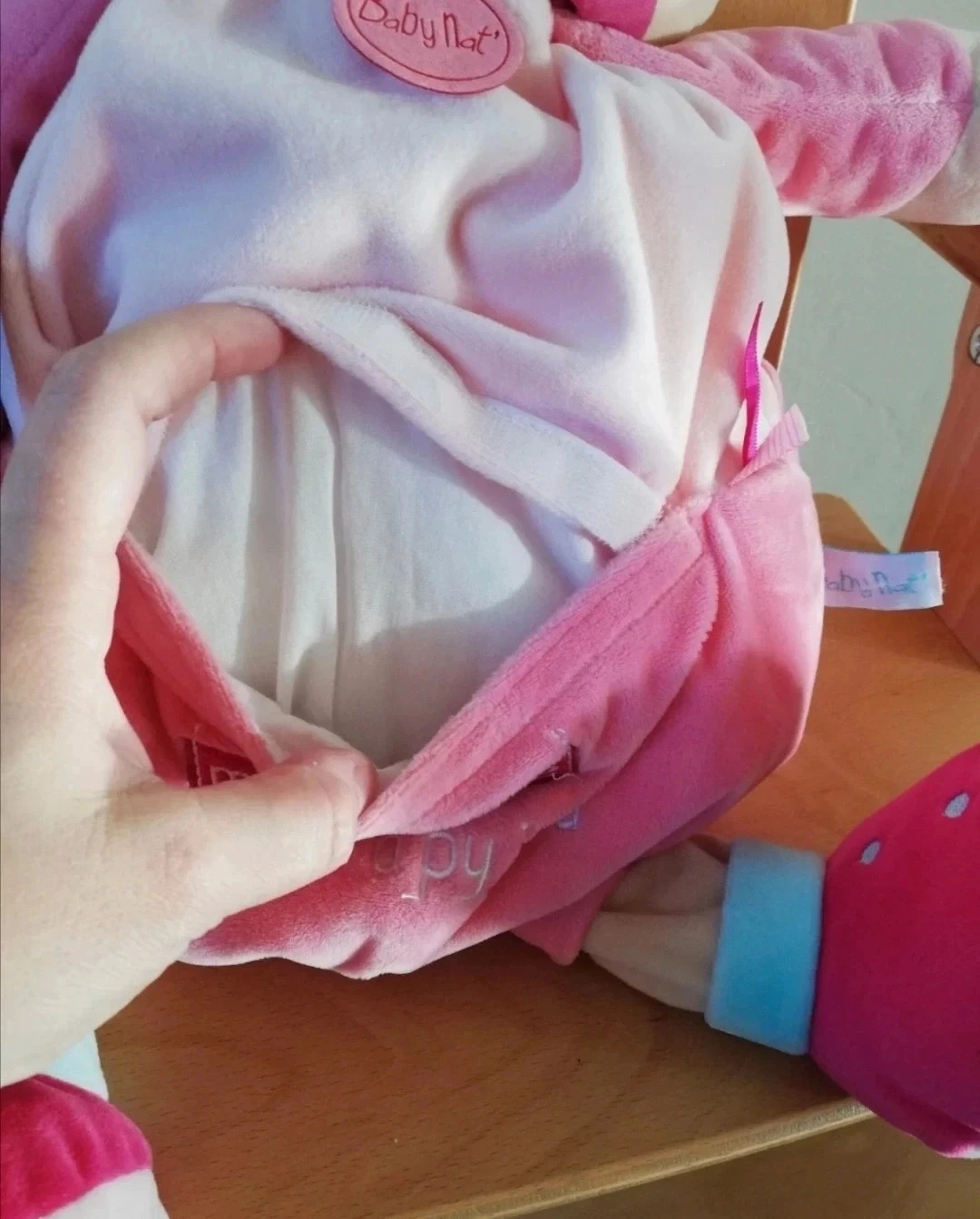 Large pearl plush rabbit Baby Nat sleepwear set – photo 2